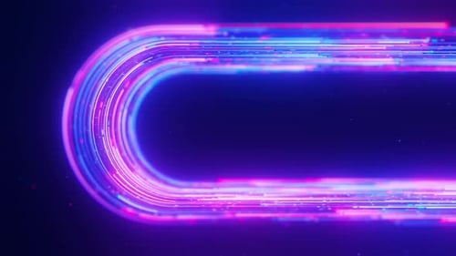 Big Data Light Speed Flow Uturn Side View Abstract Digital Data Stream of Quantum Computing