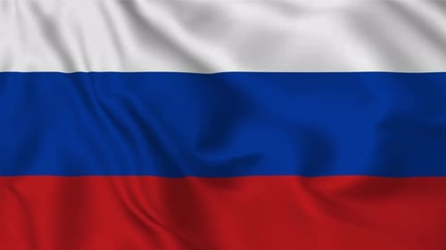 Realistic Waving Russian Flag Loop Animation