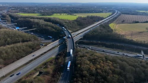 M25 and M1 Motorway Interchange Junctions Aerial View