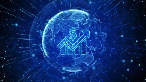 Financial Graph Digital Global Technology World Network Connections Background