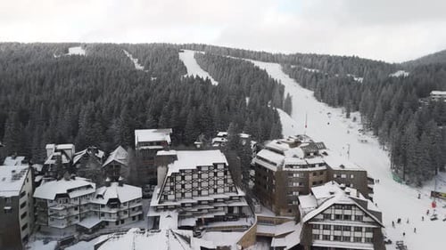 Travel and Winter Adventure Concept Aerial View of the Ski Resort Kopaonik National Park Winter