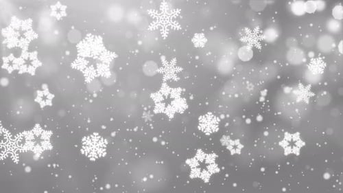 Animated Falling Snowflakes Winter Bokeh Background