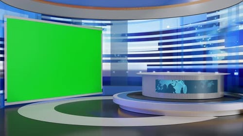 3D Virtual News Studio Ab003 Background Loop