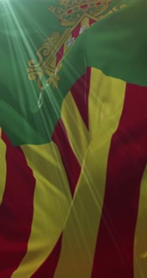 Sunlit Waving Flags Vertical Video