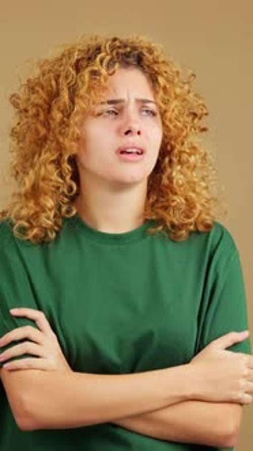 Woman Displays Variety of Sad and Contemplative Emotions