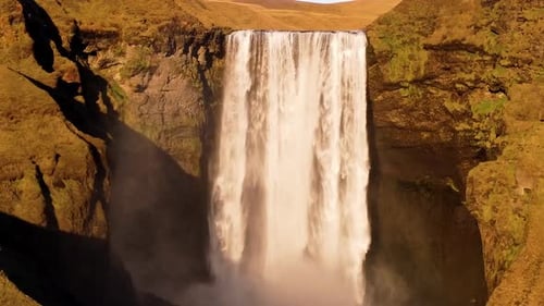 Majestic Skógafoss from Above | Stunning Aerial Views of Iceland’s Iconic Waterfall