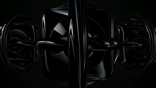 Seamless Loop of Dark Abstract Fluid 3D Objects