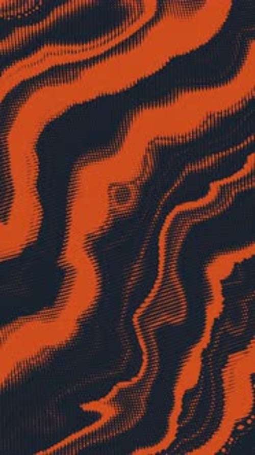 Abstract Halftone Fluid Motion Background Scratched Pop Art Wavy Dynamic Dotted Flames Vertical