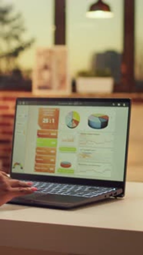 Vertical Video Self Employed Worker Analyzing Sales