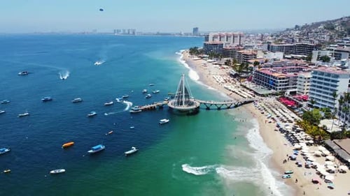 Los Muertos Beach and Pier in Puerto Vallarta, Mexico