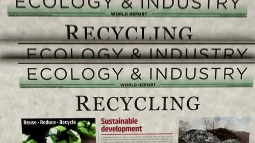 Ecology and Industry Recycling News Headlines Loop Animation