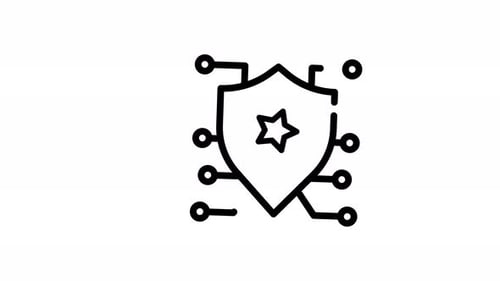 Minimalist Animated Cyber Security Shield Icon