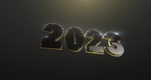 Elegant Glossy Gold 2023 Number Reveal