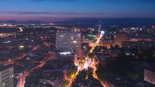 Timelapse of Madrid at night from the top of Hotel RIU Plaza España