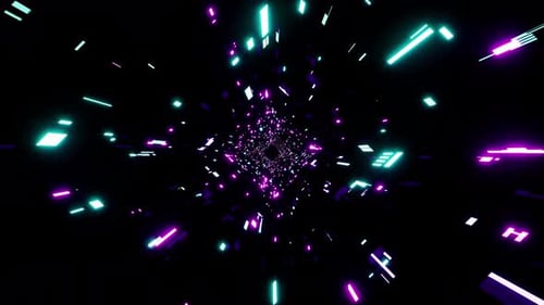 Futuristic Neon Tunnel Travel Background