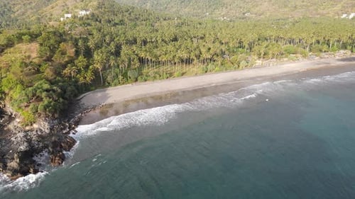 Aerial Lombok Beach Waves
