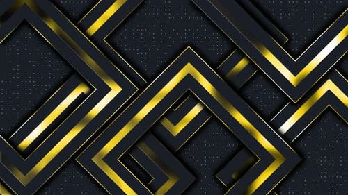 Animated Abstract Golden Geometric Lines Loop Background
