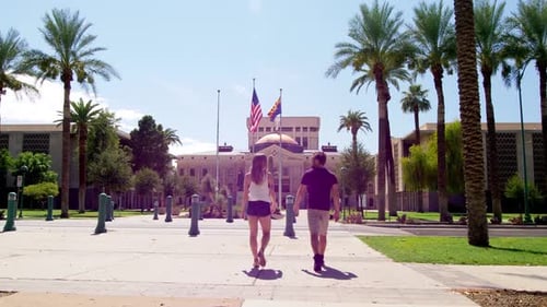 Phoenix, Az / Usa - June 5, 2016: Couple Visiting Arizona Capitol Museum In Phoenix, Man And Woma...