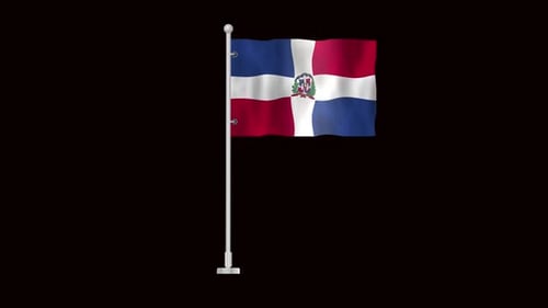 Realistic Waving Flag of Dominican Republic