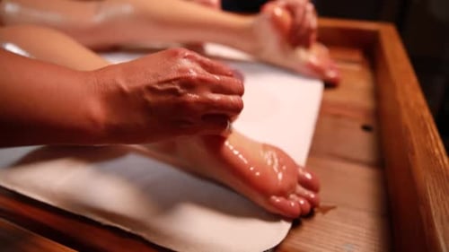 Ayurvedic massage for beautiful woman in spa