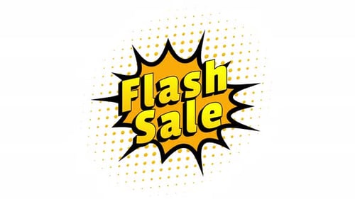 Retro Comic Book Style Flash Sale Pop-Up Animation