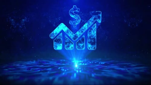 Financial Graph Text with HUD Rotation Digital Technology Interface Sci Fi Hologram Cyberspace