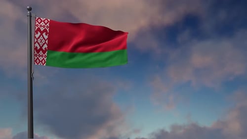 Belarus Flag Waving in the Wind