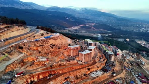 Urban Development Construction Site Aerial View