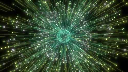 Futuristic Glowing Particles Radial Burst Loop