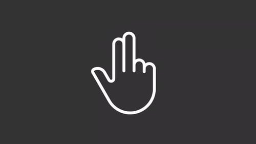 Animated Two Fingers White Line Icon