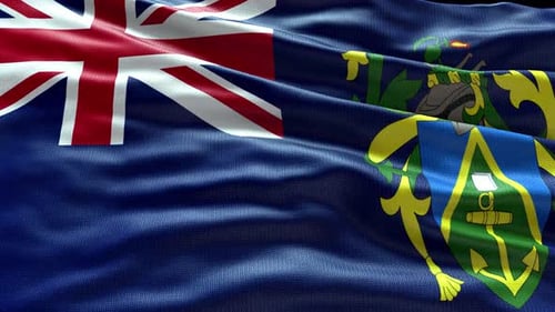 Realistic Waving Flag of Pitcairn Islands