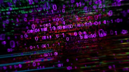 Digital background cyber binary technology abstract concept loop