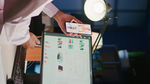 Remote Business Meeting at Night