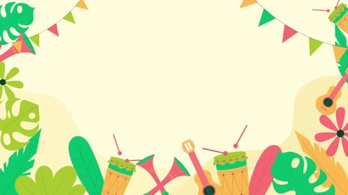 Flat Design Festive Musical Frame Animation