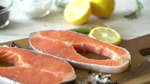 Fresh Salmon with Lemon and Spices Preparation