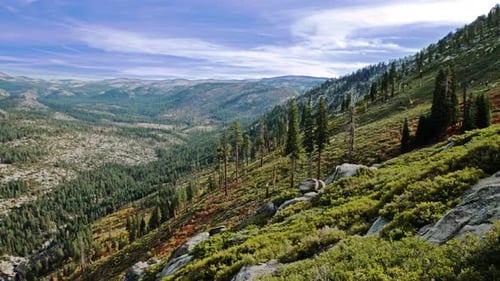 Time lapse of colorful clouds over majestic mountains in Hawaii national park