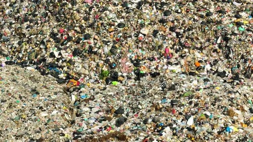 Aerial View of Landfill Garbage Mountain