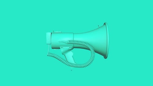 3D Rotating Megaphone Animation for Announcements