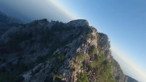 Seascape View of Mediterranean Sea From the Top of the Mountain on the Shore