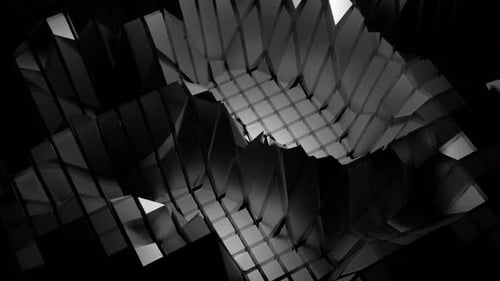 3D waves on surface of shimmering cubes