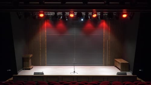Sound And Lighting Systems On Empty Stage
