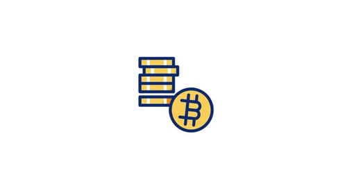 Animated Flat Design Bitcoin Coins Stack