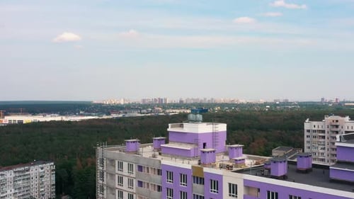Cityscape with Residential Area and Many Trees