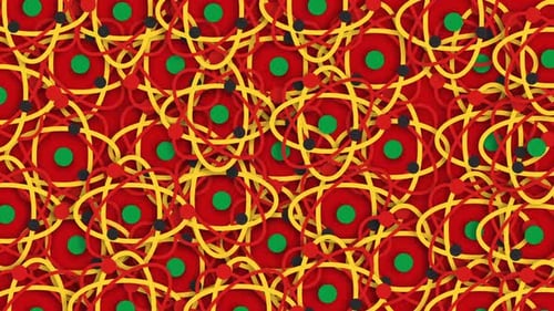 Molecule Shapes Icons Red Background