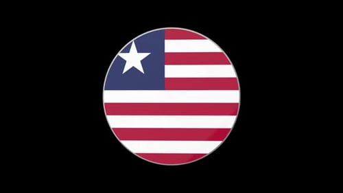 3D Circular Liberia Flag Rotating Animation