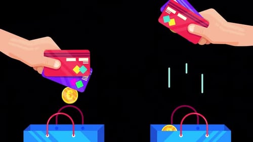 Online Shopping With Bank Card Alpha Channel