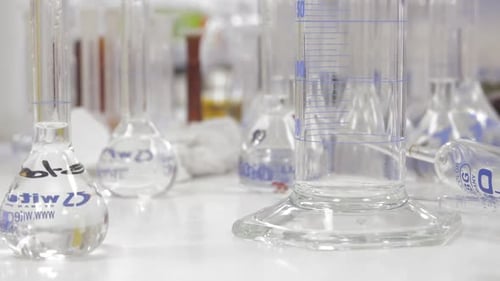 Close Up of Lab Glassware for Scientific Research