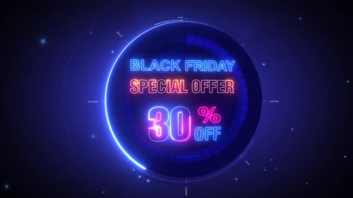 Black Friday Special Offer Neon Countdown Title