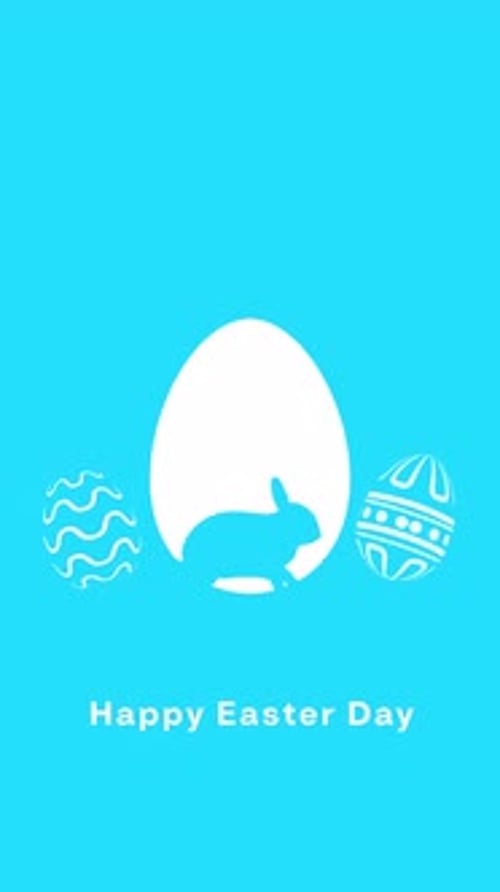 Happy Easter Day Rabbit running Portrait