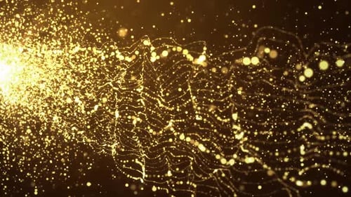 Abstract Elegant Christmas Gold Particles Glitter Glamour Rain